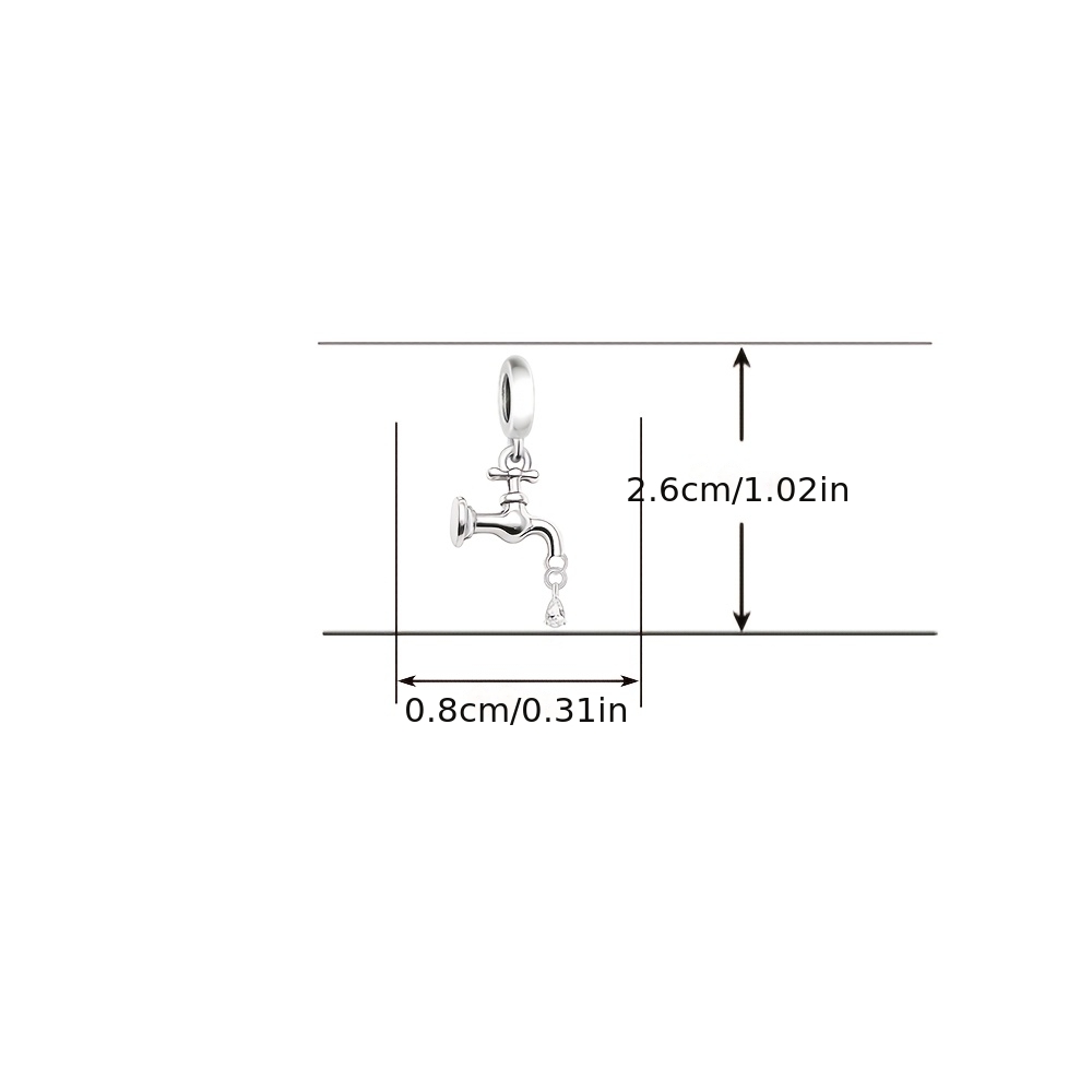 Women's 925 Sterling Silver Faucet Pendant, Gift Idea